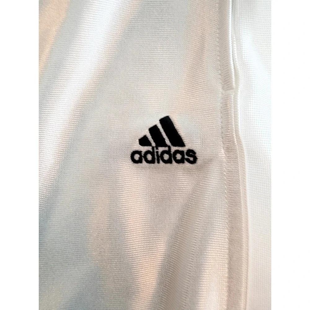 Adidas Mens White Satin Athletic Shorts Black 3 Stripe Logo Basketball XL
